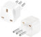 2 Pack UK to Italy Plug Adapter Italy Plug Adapter Travel Adaptor UK to Italian Converter Power Adapter for Italy (White 2Pack)