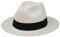 Traditional Foldable/Rollable Genuine Panama Hat - White with Black Band - 62cm