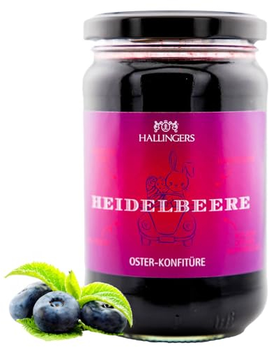 Hallingers Oster Konfitüre Wald Heidelbeere - Ostergeschenke für Osterkörbchen zu Ostern, Handgerührte Konfitüre fürs Osterfrühstück (Glas) - Geschenkideen Weihnachten & Geschenke Adventskalender | Gl