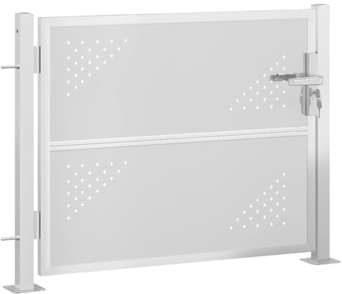 vidaXL Portail de Jardin, Portillon de Terrasse avec Système Verrouillable, Porte de Clôture Patio Extérieur, 100x75 cm Acier Inoxydable
