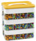 POSHIGE Bausteine Aufbewahrungsbox,Zum Zusammenbau Von Spielzeugpartikel-bausteinen(Mit Aufbewahrungsbox), Sortierboxen Spielzeug Bausteine Aufbewahrung Mit Fächern,Storage Box,Kisten(Gelb, 3-Schicht)