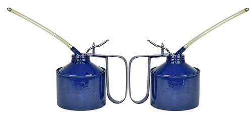 Unibos | 2 x Force Feed Metal Oil Can With Flexible Spout Holds 1 & 1/2 Pint, 850mL