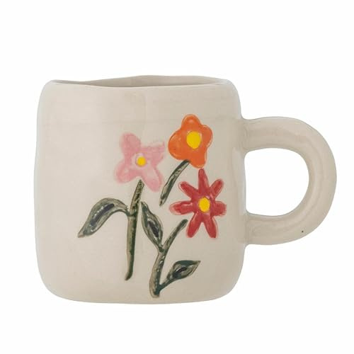 Bloomingville Millie Tasse aus Stoneware, weiß – 110 ml, elegantes Design, spülmaschinenfest – 82061378