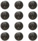 ftiemlovde 12 Trachten Schwarz Knöpfe zum Annähen Selber Machen für Strickjacken （C12 18mm）