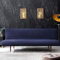 Hixingo Sofa Überzug Ohne Armlehnen, Anti-Rutsch Armloser Sofabezug Kleines Gitter Couch Überzug, Elastischer Sofabettbezug (2 Sitzer,Navy blau)