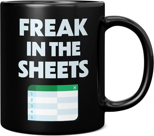 kisoyo Freak in The Sheets Excel-Tasse, lustiges Tabellenkalkulations-Geschenk für Buchhalter, Keramik-Kaffeetasse, Geschenk für Männer oder Frauen, extra große und riesige Tasse erhältlich, 325 ml,
