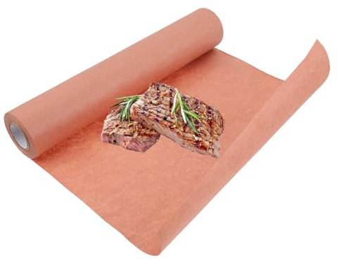 Hniuyun Pink Butcher Paper Roll, 42cm x 15m, 1 Roll, Food Grade, Unwaxed, Unbleached, BBQ, Smoking Meat, Brisket, Table Runner