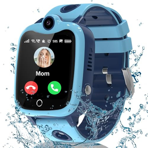 Reloj Inteligente Niño 4G, Smartwatch Niños con Videollamada, Reloj GPS Niños Localizador y Llamadas SOS Chat SMS Juego Cámara Despertador Impermeable Modo Clase,Relojcon Tarjeta SIM Regalo Niña Niño