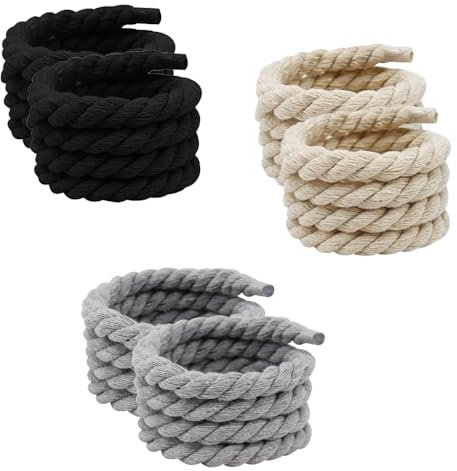 SSyang 3 Paio Lacci Corda, Rope Laces Air Force 1, 160 cm x 0,8 cm, Lacci Campus, Lacci Corda Air Force 1, Lacci per Scarpe, Fluffy Laces, per Scarpe Sportive, Scarpe da Corsa