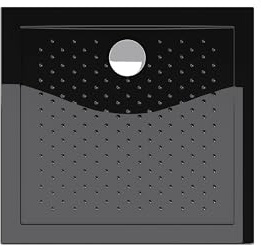 doporro Duschtasse Duschwanne 75x80x4 Ablaufgarnitur Schwarz aus Acryl | Duschwanne für bodenebene Montage mit DIN-Anschlüssen, Ablaufgarnitur AL01 & Anti-Rutsch-Profil – stabil & sicher Lucia02