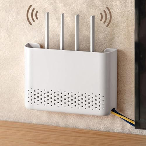 HFGHGDF cultar Router WiFi, Soporte Pared, Router WiFi Rack, Home Caja Router Wifi para Pared Estante de Almacenamiento de Router(Size:L)