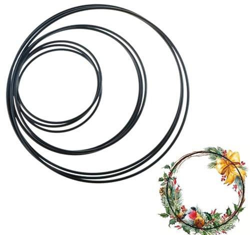 Ormromra 9 Stück Metallringe zum Basteln, Ringe zum Hängen 10cm/15cm/20cm für Hochzeitskranz, Drahtringe zum Basteln für Wickeltechnik Traumfänger Floristik Hochzeitskranz Weihnachtsdekoration