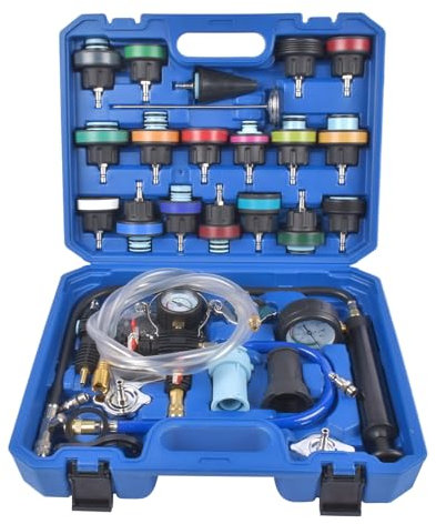 Hopzty 31 Pezzi Universale Radiatore Pressione Tester Kit per Il Test del Sistema di Raffreddamento del radiatore Pressione per Auto, Strumento ad Aria compressa per Auto