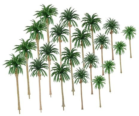 Didiseaon Miniature Lifelike Faux Coconut Tree Model for Diorama Supplies Plastic Palm Trees for Train Scenery Plants Natural Table Landscapes Architectural Palms