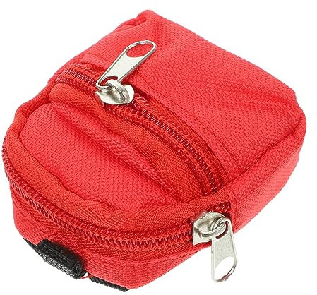 BESPORTBLE Puppenrucksack Für Puppenhaus Dekoration Roter Mini Rucksack Als Zubehör Für Miniaturen Mini Backpack Modell Für Kreative Spielwelten