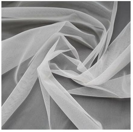 4 x 1,6 m weißer Tüllstoff, Netzgewebe, leicht dehnbar, durchscheinend, Bolzennetz, Chinlon-Tüll für Geschenkverpackungen, Blumen, DIY, Nähen, Basteln, Hochzeit, Party-Dekorationen
