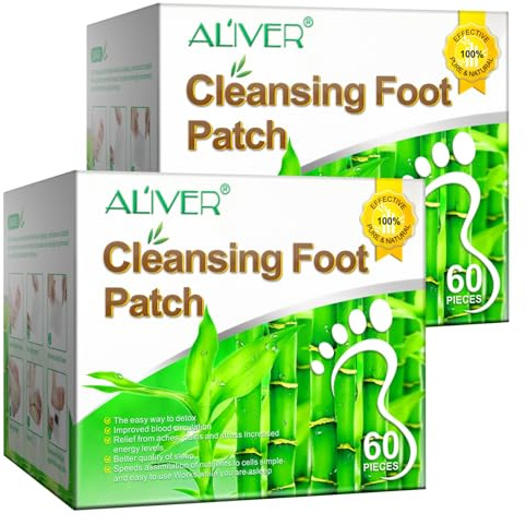 P-Beauty Detox Fußpflaster mit Bambusessig & Ingwer 2x60 Stück - Entgiftungspflaster für die Füße, Fuß Pflaster zur natürlichen Körperentgiftung, besseren Schlaf & mehr Energie - Wellness über Nacht