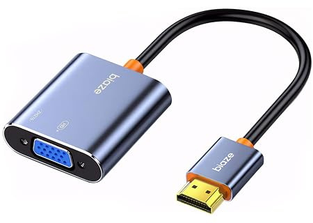 biaze ZH276 HDMI zu VGA Adapter, 2PCS 1080P 60HZ Videokonverter Adapter (Stecker auf Buchse) für Laptop, PC, TV-Monitor, Projektor, vergoldetes Anschlusskabel