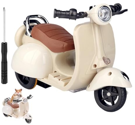 NHQZ Jouet Scooter pour Poupée Scooter Jouet Jouet en Peluche Scooter Électrique avec Lumières et Musique Convient aux poupées jusqu'à 17 cm pour Poupée Décoration 360° Jouets Interactifs Rotatifs