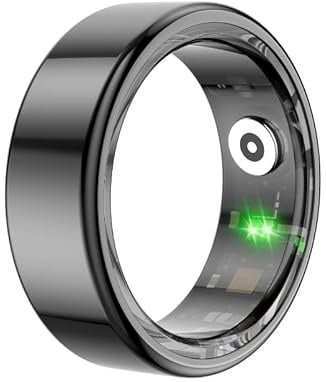 COLMI R02 SmartRing IP68 & 3ATM Waterproof Fitness Tracker Smart Ring (Schwarz,Nr. 11(20.60mm))