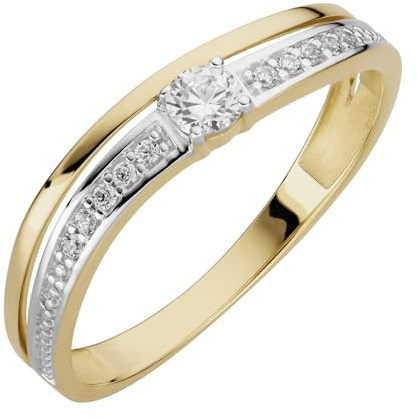 Orolino Damen Ring 333/- Gold Glänzend Zirkonia gelb 067370148