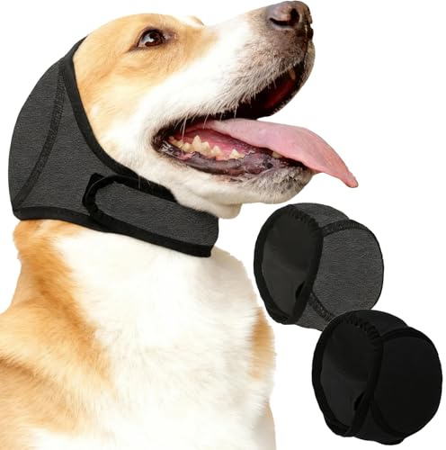 2 Orejeras para Perros Orejeras para Perros con cancelación de Ruido Ajustables Protector de Orejas Perros Ajustable Rotección contra Ruidos contra Truenos Fuegos Artificiales