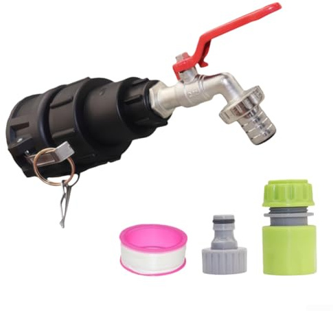 Rubinetto di scarico con attacco 3/4 per IBC Water KEG con base filettata S60X6 per flusso e erogazione di liquidi controllati