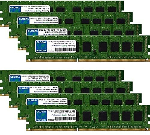 64GB (8 x 8GB) DDR3 1333MHz PC3-10600 240-PIN ECC DIMM (UDIMM) MEMORY RAM KIT COMPATIBLE WITH MAC PRO (MID 2010-2012)