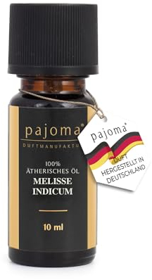 pajoma Duftöl 10 ml, Melisse Indicum - Golden Line | 100% Naturrein Ätherisches Öl für Aromatherapie, Duftlampe, Aroma Diffuser, Massage, Naturkosmetik | Premium Qualität