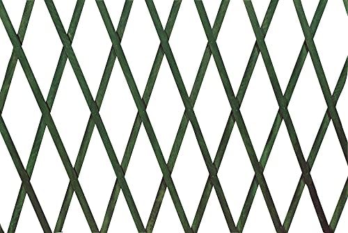VERDELOOK | Traliccio Estensibile in Legno, 150x200 cm, Verde, Decorazioni Terrazza, Sostegno per Piante Rampicanti
