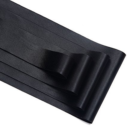 Kunstlederband / Schrägband, PU-Kunstleder, weicher Griff, leicht dehnbar, für Polsterarbeiten, Bastelprojekte, Neotrims. Schwarz 75 mm