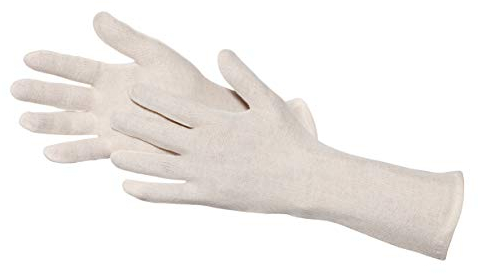 Jah 7061-35 Baumwollhandschuh 12 Paar oekotex schwer 35 cm lang natur Gr. 10