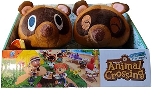 San-Ei Animal Crossing Tommy und Timmy Plüsch Set, 15 cm, Rot