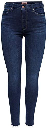 Only Femme Onlpaola Hw Dnm Azgz878 Noos Jean Skinny, Dark Blue Denim, S / 34L EU