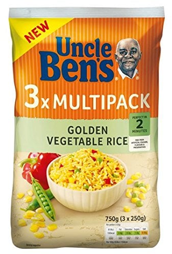 Uncle Bens Golden Vegetable Microwave Rice 3 x 250g