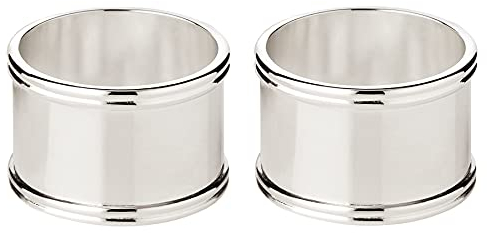 EDZARD 2er Set Serviettenring Madrid, rund, edel versilbert, Durchmesser 4 cm