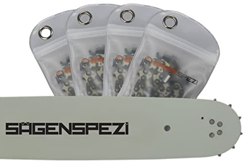Set di lame da 38 cm con 4 catene a scalpello .325 64TG 1,3 mm adatto per Echo CS 510