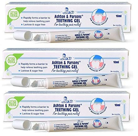 3 X Ashton & Parsons Teething Gel Rapid Teething Pain Relief with Aloe Vera 10ml