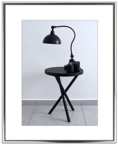 myposterframe Bilderrahmen Ariel 70 x 100 cm Aluminium 100 x 70 cm Silber Glanz mit Kunstglas Antireflex 1 mm