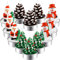 12 candele tealight natalizie fatte a mano delicate Babbo Natale, pupazzo di neve, ghianda, albero di Natale, decorazione per la casa, regali (stile H)