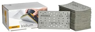 Mirka Schleifpapier Iridium 81x133mm Klett 54-Loch Korn 180 100 Stk | Premium-Schleifpapier mit Klett 54-Loch für Lack Spachtel Grundierung Holz Stahl Mineralwerkstoffe Kunststoff