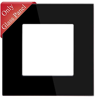 BSEED DIY 86 * 86mm quadratische Glasrahmenkombination für Lichtschalter, nur Rahmen Schwarz