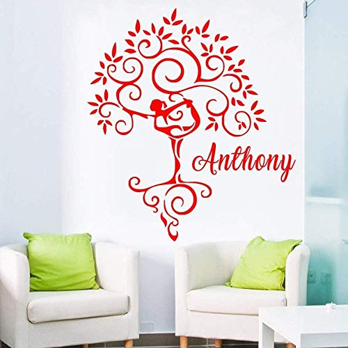 Baum Wandtattoos Kunst Turner Aufkleber Yoga Aufkleber Aufkleber Fitnessstudio Wohnkultur Kunst Personalisierte Aufkleber Abnehmbares Dekor 57X74Cm