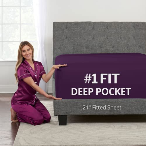 Tiefe Spannbettlaken für King-Size-Bett – King-Size, nur Spannbettlaken, tiefe Tasche, 53,3 cm, Kingsize-Spannbetttuch, tiefe Tasche, perfekt für 43,2 cm – 58,4 cm tiefe Matratzen und Topper – schönes