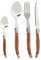 XMYNB Cuberteria 6Pcs Cuchillo De Mesa Laguiole Cena De Carne Tenedor Y Cuchara De Mini Cuchara De Mango De Madera De Café Café Cubierta Restaurante Bar,6Pcs Cena Cuchara