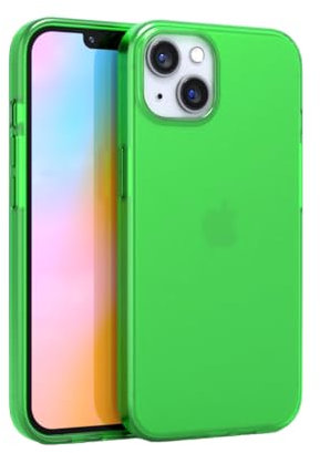 FELONY CASE - iPhone 13 Neon Green Clear Protective Case, TPU and Polycarbonate Shock-Absorbing Bright Cover - Crack Proof with a Gloss Finish - Full iPhone Protection