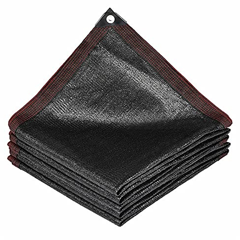 Outdoor Schattiernetz,Verdickte VerschlüSselung 12 Stiche Schattiernetz,90% Uv Blockieren GewäChshaus Plane Sonnensegel,FüR GewäChshäUser Balkon Patio-Rasen Schwarz (4mx7m/13.1ftx23ft)