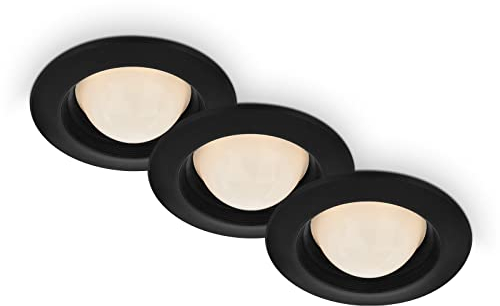 BRILONER Leuchten - LED Einbauleuchten mit kugelförmigen LED Modul, Einbaulampen 3er Set, je 3 Watt, warmweißes Licht, Spritzwasserschutz, Schwarz, 95x36 mm (DxH), 7056-035