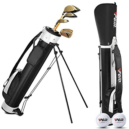 Golftasche für Männer und Frauen, einfach zu tragen und langlebig, Golf-Tasche, ideal für Golfplatz und Reisen, leicht und wasserdicht, Schwarz (Schwarz + Silber)
