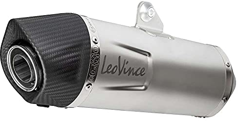 Auspuffanlage LeoVince Komplettanlage SBK LV ONE EVO, Edelstahl, Carbon Kappe, mit Zulassung für Yamaha X-Max 125 / Iron Max mit Kat